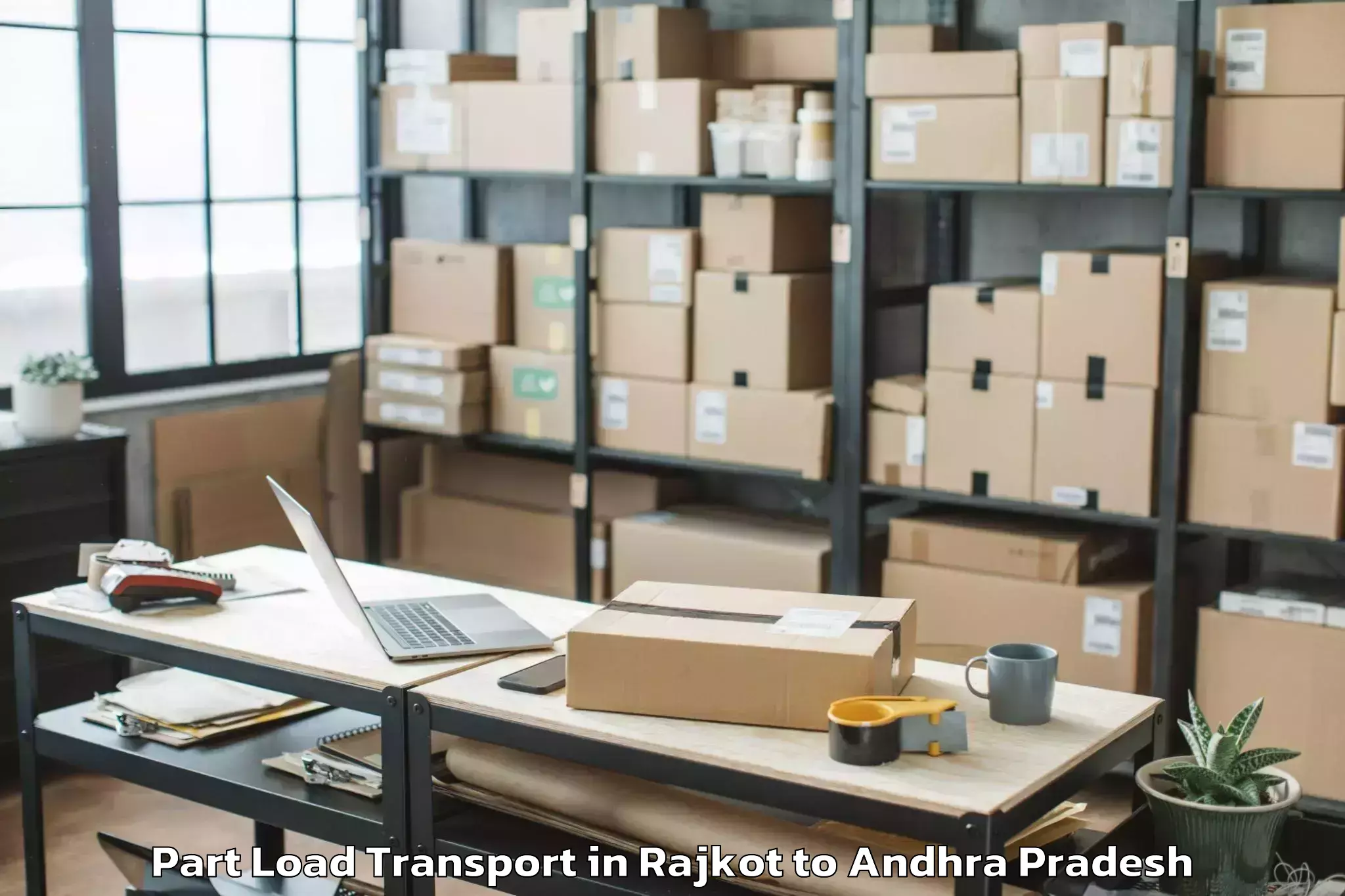 Top Rajkot to Racherla Part Load Transport Available